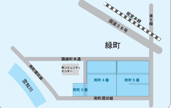 南町住居表示実施区域の地図