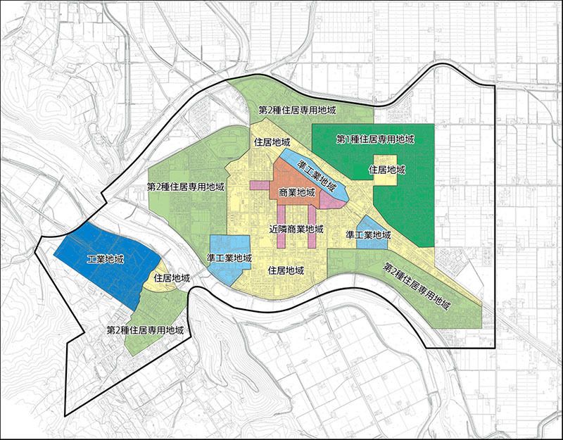 昭和46年12月24日当時の用途地域画像