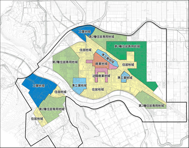 昭和57年11月11日当時の用途地域画像