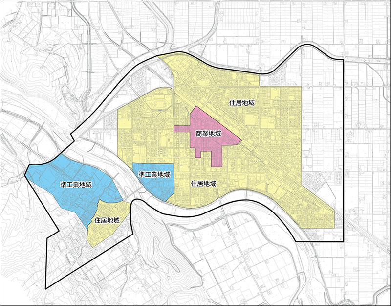 昭和44年5月7日当時の用途地域画像