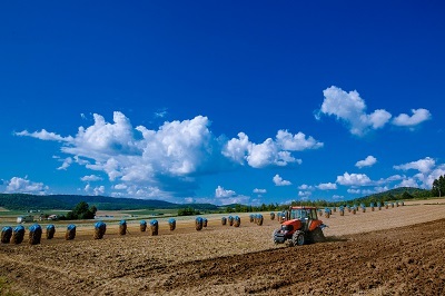 受賞写真3「青空の下 農作業に励む風景」