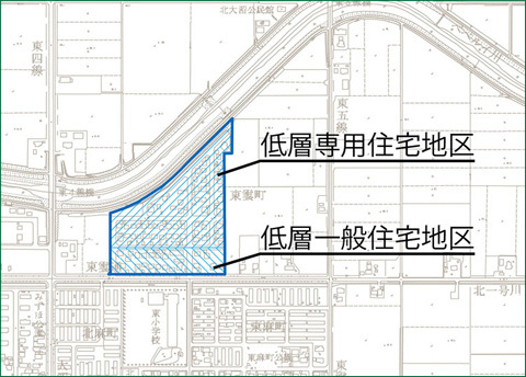 東雲町地区計画区域地図