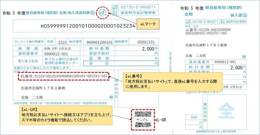 利用できる納付書