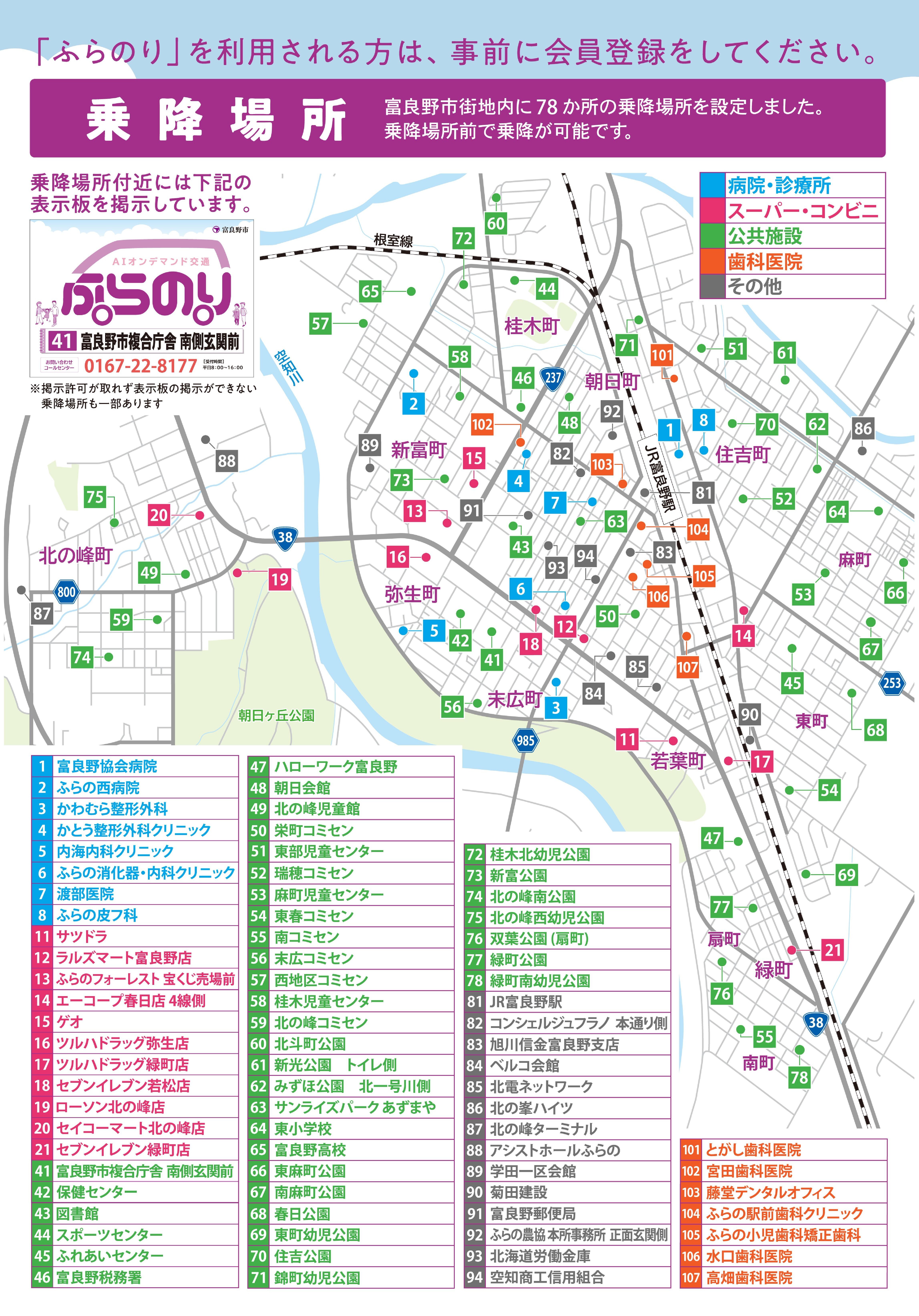 乗降場所マップ