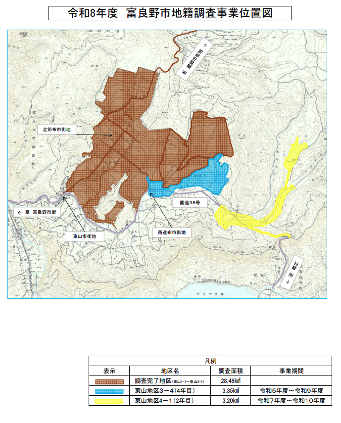 令和8年度_富良野市地籍調査事業位置図